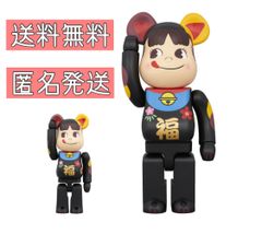 希少品 BE@RBRICK 招き猫 ペコちゃん 福 黒 100% & 400% まねきねこ