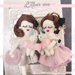 ハンドメイド❉ドールチャーム＆くまチャーム❉バッグチャーム - メルカリ
