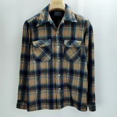 【70s】PENDLETON ペンドルトン ボードシャツ チェック ネイビー ベージュ系 サイズM