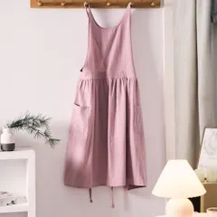 ☆ ピンク ☆ エプロン おしゃれ エプロン おしゃれ エプロンドレス ドレスエプロン カフェエプロン ロングエプロン 保育士 レディース かわいい 可愛い 介護士 作業エプロン ナチュラル シンプル 母の日 敬老の日 ギフト 20代 30代 40代 50代