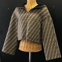 m001 X(100) 美品 FENDI フェンディ フード付きジャケット リバーシブル ズッカ柄×ブラック ウール #40 FJ6993 A5HD REVERSIBLE FF MOTIF HOODED JACKETのサムネイル
