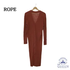 ☆美品☆ ROPE ロペ カーディガン ロング ニット リブ レディース レッド 38 901-4784 送料無料 古着