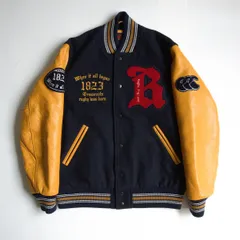 人気 3Lサイズ カンタベリー レザー切替スタジャン 刺繍 ワッペン 人気 3Lサイズ カンタベリー レザー切替スタジャン 刺繍