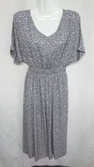 ◇ ⊂ pairmanon ペアマノン 花柄 半袖 マキシ ワンピース サイズM ネイビー レディース E  【1409240068471】