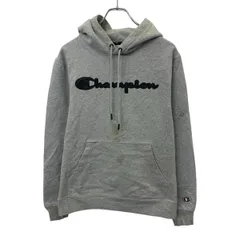 Champion ロゴスウェット パーカー M グレー チャンピオン プルオーバー カンガルーポケット スポーティー 古着卸 アメリカ仕入 a708-6196