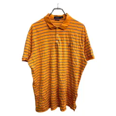 POLO RALPH LAUREN 半袖ポロシャツ XLサイズ ポロラルフローレン ボーダー オレンジ 古着卸 アメリカ仕入 t2503-3361