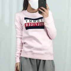 Tommy Hilfiger(トミーヒルフィガー) ピンク ビックロゴ 裏起毛 トレーナー XXS 250606