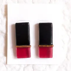 No.10　レジン ピアス イヤリング 2色 大人 チェーン引き締め