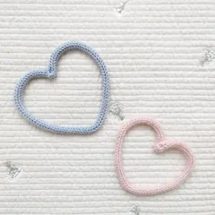 ウールレターハート2点セット  ハーフバースデー　飾り 月齢フォト 寝相アート