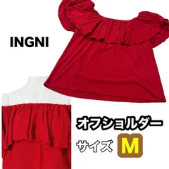 ✨INGNI イング オフショルダー トップス 赤　サイズM ✨