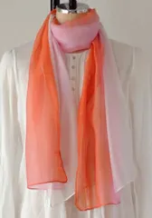 ストール 春 夏 おしゃれ 薄い コットン シルク 無地 カラーグラデーション 綿 絹 インド綿 ステキ かわいい 薄手 長方形 ショール レディース ピンク PI アジアン カントリー ナチュラル