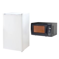 新生活家電セット 新生活 新生活セット 家電セット 一人暮らし ブラック 17L 電子レンジ & ホワイト コンパクト 92L 冷蔵庫 [山善] 【新生活2点セット】