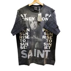 SAINT Mxxxxxx セントマイケル Pay money To my Pain ペイ・マネー・トゥ・マイ ペイン 24SS PTP_SS TEE/STAY REAL/BLACK SM-YS8-0000-C49
