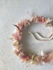 【baby❀kids】花冠　くすみピンクの花冠