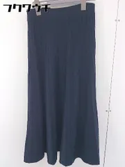 ◇ Andemiu アンデミュウ 膝下丈 フレア ニットスカート サイズF ネイビー レディース  【中古】 【1111020004585】
