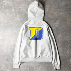 00s Champion 両面 カレッジ プリント オリジナル リバースウィーブ スウェット フード パーカー M / 00年代 オールド チャンピオン グレー