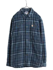 【お得なクーポン配布中!】 US企画 カーハート チェック ボタンダウン ヘビー フランネル シャツ メンズ M Carhartt ワーク ネルシャツ 厚手 コットン 廃盤 長袖シャツ