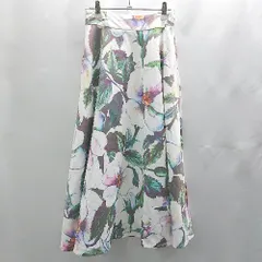 ◇ Θ Andemiu アンデミュウ ウエストゴム 花柄 ロング フレア スカート サイズF マルチカラー レディース E  【1502030007589】