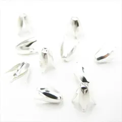 P-299 フラワー座金 14mm 10個【ホワイトシルバー】 4枚弁 深型 花びら 花弁 花座 ビーズキャップ カップ 基礎パーツ 菊座 アクセサリー パーツ 手芸 ハンドメイド 金具 ピアス イヤリング ネックレス