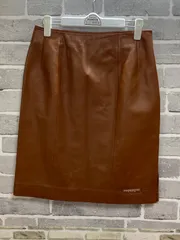 A【A18-63】◇   CASTELBAJAC   11サイズ　　レザースカート　茶色