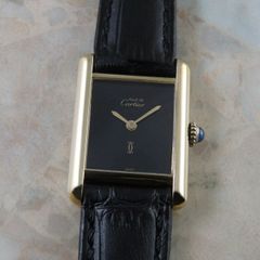 カルティエ マストタンク 手巻 腕時計 SM ブラックオニキス文字盤 ゴールドカラー 925 Cartier アンティーク ヴィンテージ レディース時計