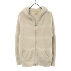 ジェラートピケ ボーダー柄 長袖 ジップパーカー ルームウェア F ピンク×ホワイト gelato pique もこもこ ジェラピケ レディース