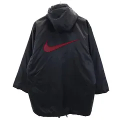 ナイキ 90s バックスウォッシュロゴ 中綿コート L ブラック NIKE 白タグ キッズ 古着 【231030】
