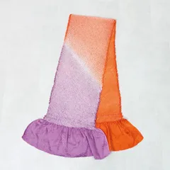 帯揚げ 振袖 成人式 しぼり 正絹 紫 オレンジ ラメ