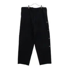 n0535【ヨウジヤマモト】ウール100% カジュアルパンツ　ブラック WOOL GABARDINE SIDE OPEN PANTS(XS Black): Vintage 1.2｜THE