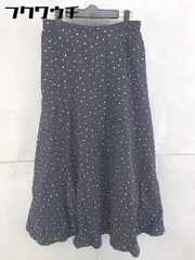 ◇ CRAFT STANDARD BOUTIQUE ドット 水玉 ロング フレア スカート サイズL ブラック ホワイト レディース 【中古】 【1104070006166】