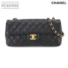 新品同様 シャネル CHANEL マトラッセ チェーン ショルダー バッグ キャビアスキン レザー ブラック ゴールド 金具 Matelasse Bag 90269047