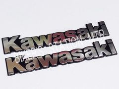 送料込！ カワサキ KAWASAKI 純正 タンクエンブレム クローム Lサイズ ２枚セット 左右セット 立体エンブレム