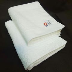 純白 今治 フェイスタオル■厚手 332匁 ×２枚■白さにこだわり！■日本製