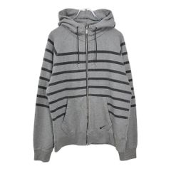 00s NIKE ジップパーカー 短丈 スウォッシュ ボーダー y2k swag - メルカリ