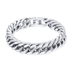 〈数量限定〉[ＣｈａｉｎｓＨｏｕｓｅ] ブレスレット メンズ サージカルステンレス 喜平チェーン 金属アレルギー対応 つけっぱなし 中折れ式留め