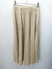 ◇ classicalelf クラシカルエルフ レザー系 ロング丈 プリーツ スカート サイズS-M ベージュ レディース E  【1407020060554】