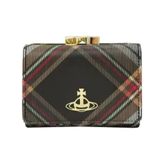 ヴィヴィアンウエストウッド 財布 Vivienne Westwood DERBY 51010018U-S001K- 二つ折り財布 小銭ガマ口 BIOGREEN SAFFIANO PRINTED D101 TARTAN