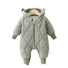 子供服 男の子 女の子 子供 ロンパース カバーオール ジャンプスーツ アウター 裏ボア フード付き 長袖 くま耳   出産祝い 防寒着 普段着 韓国風  可愛い おしゃれ huangbo13
