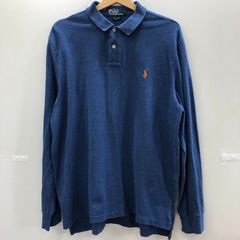 POLO BY RALPH LAUREN/ポロ バイ ラルフ―ローレン vintage ヴィンテージ 90′s 長袖シャツ ポロシャツ ロングスリーブ ハーフボタン ポニー刺繡 メンズ XL 90年代 ブルー