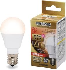 アイリスオーヤマ(IRIS OHYAMA) LED電球 口金直径17mm 40W形相当 電球色 全方向タイプ 調光器対応 密閉器具対応 LDA5L-G-E17/W/D-4V1