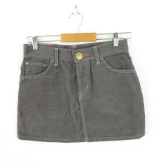 アースミュージック&エコロジー EARTH MUSIC & ECOLOGY Lee コーデュロイスカート ミニ グレー S *A737