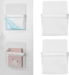 fogman マグネットポケット 小物入れ 収納 ファイル キッチン 冷蔵庫 電子レンジ 2個セット(ホワイト)