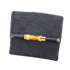 グッチ Wホック財布 二つ折り コンパクトサイズ バンブー GG