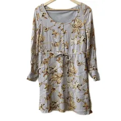 グレースコンチネンタル ワンピース サイズ36 S レディース - ライトパープル×ライトブラウン×マルチ 長袖/ひざ丈/花柄