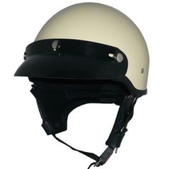 8/20入荷発送！ ZK-600 ヘルメットバイザー付きハーフジェット【アイボリー】SG公認 PSC認可！125cc以下対応チャック式着脱耳当て装備盗難防止金属ホルダー 新基準強化バックル フリーサイズ(57～60㎝)  大人気ポリスヘルメット