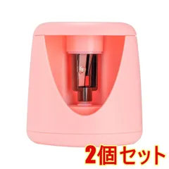 【2個セット】鉛筆削り 電動 シャープナー 乾電池式 小型 ミニ 入学 祝い プレゼント 学習 手動 子供 学校 事務 おしゃれ 替刃付き ピンクのサムネイル