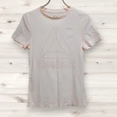 C1304 リーボック Reebok Tシャツ 半袖 カットソー (M) オレンジ プリントロゴ文字 綿/コットン