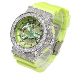 G-SHOCK BABY-G BA-110 ベイビーG カスタム ライトグリーン CZベゼル レディース プレゼント KRONIC