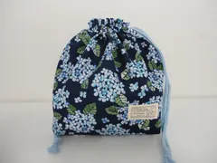 巾着袋（紫陽花柄2）