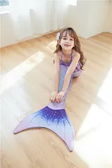 キッズ マーメイド 水着 子供 人魚 フィン ビキニ水着 人魚姫 セパレート タンキニ ジュニア 女の子 マーメイド水着 女児用 3点セット ガールズ 子ども用 カラフル フリル プリンセス なりきりごっこ プール 海 qjsL613